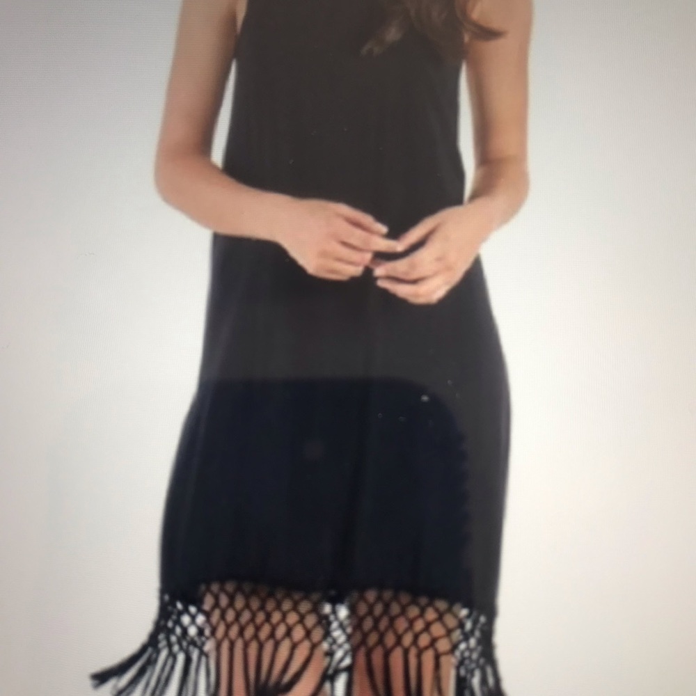 VIVA BLACK FRINGED DRESS